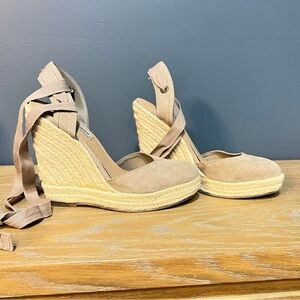 Steve Madden Beige Wedge Espadrilles